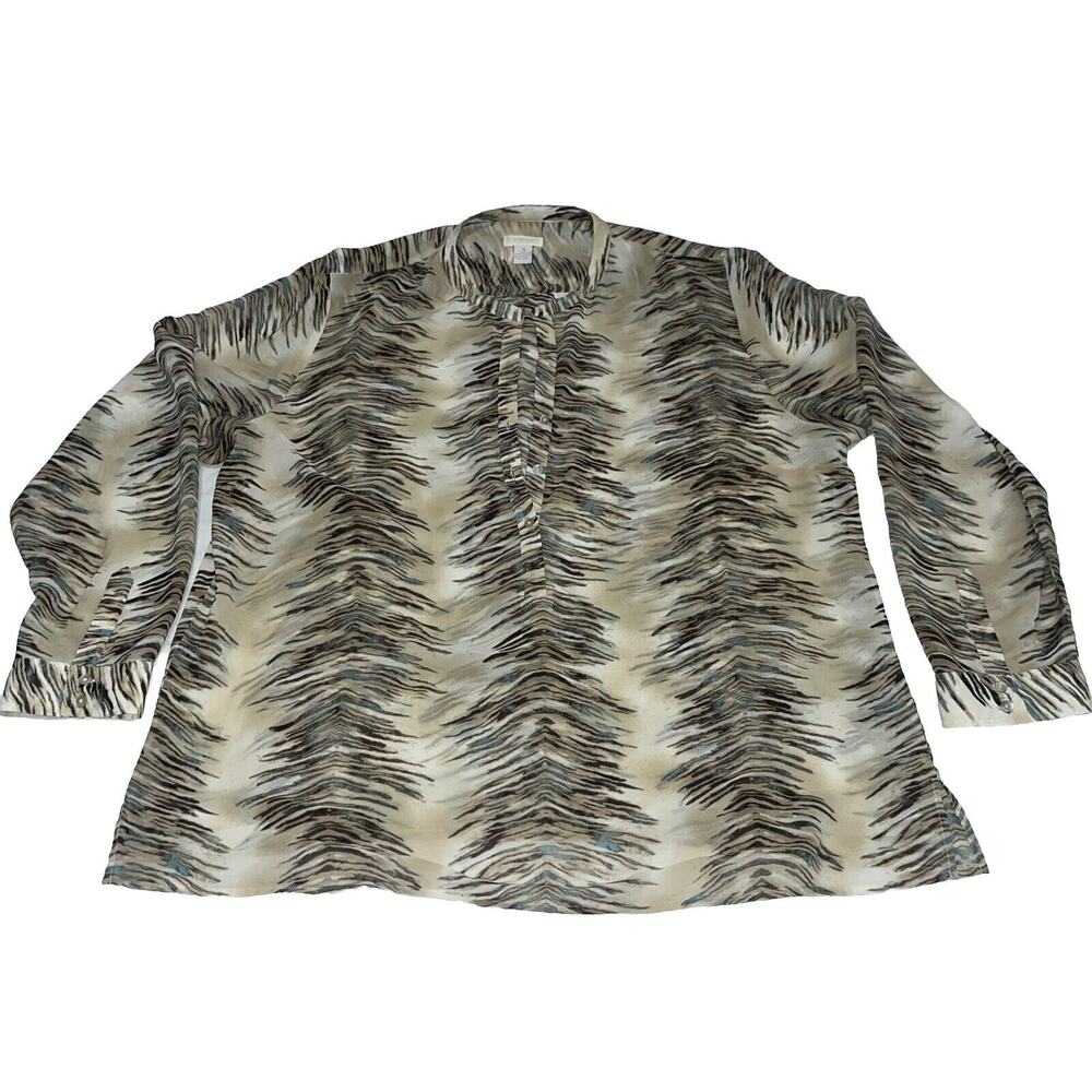 Chico’s Size 3 Semi Sheer Long Sleeve Blouse Tunic